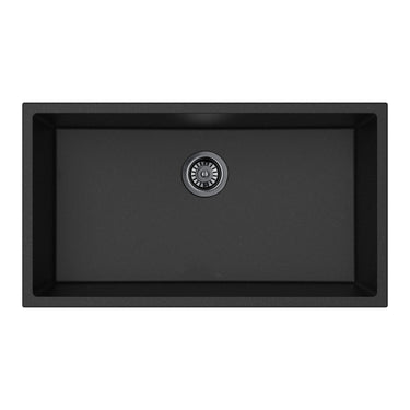 Crete 813x457mm Matte Black single bowl granite sink