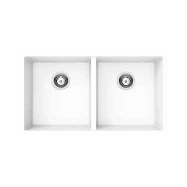 Crete 813x457mm Matte White double bowl granite sink