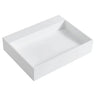 Crete 600 x 460mm solid surface stone wall hung basin in matte white with one tap hole