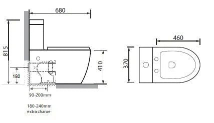Doris Tornado Silent High End Back To Wall Toilet Suite with Bidet Smart Seat - RJ Bathroom