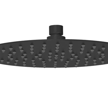 Dove Round Stainless Steel Rain Shower Head 250mm Matt Black - RJ Bathroom