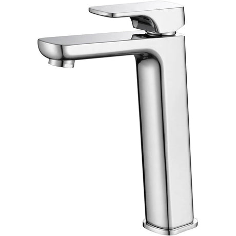Eden Soft Square High Rise Basin Mixer Chrome - RJ Bathroom