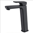 Eden Soft Square High Rise Basin Mixer Matt Black - RJ Bathroom