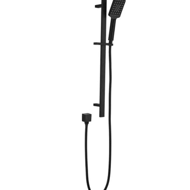 Eden Square finish Round Sliding Shower Set Matte Black - RJ Bathroom