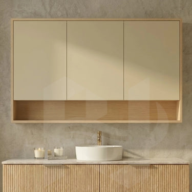 Timber Eden Artis Classic Oak PVC Waterproof 1200mm Copper-Free Mirror Shaving Cabinet with Shelf