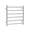Electric Heated Towel Rail Towel Rack Brushed Nickel Round 6 Bars - RJ Bathroom