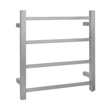 Electric Heated Towel Rail Towel Rack Brushed Nickel Square 4 Bars - RJ Bathroom