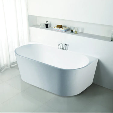 Elivia 1400mm back to wall freestanding bath in Matte White