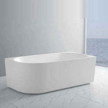 Elivia 1500mm right corner freestanding bath in Matte White