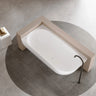 Ellips 1700mm left freestanding corner bath with overflow in Matte White