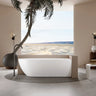 Ellips 1700mm right freestanding corner bath with overflow in Gloss White