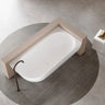 Ellips 1700mm right freestanding corner bath with overflow in Matte White