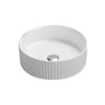 Fluted 360mm Bellevue Round Above Counter Matte White Basin - RJ Bathroom