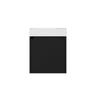 Matte black fluted 450mm slimline wall hung vanity with matte white solid surface top, front view