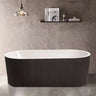 Fluted Agena Oval Round Freestanding Bathtub 1700 Gloss Black White - RJ Bathroom