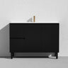 Fluted Freestanding Vanity Brighton 1200mm Matte Black Single Bowl PVC Waterproof Carrara Dimond Sintered Top 50mm - RJ Bathroom