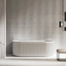 Fluted V - Groove Back to Wall Freestanding Bathtub 1500/1700mm Matte White - RJ Bathroom