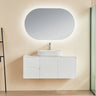 Fluted Wall Hung Vanity Brindabella 1200mm Single Bowl Matte White Waterproof Solid Surface Stone top - RJ Bathroom