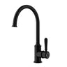 Ikon Clasico Hampton Matte Black Gooseneck Sink Mixer