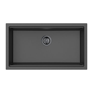 Gabrio 825x470mm Matte Black single bowl granite workstation sink