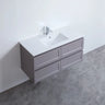 Fremantle 1200mm Single Bowl Matte Grey Hampton Shaker Wall Hung Vanity installed in a modern bathroom - RJ Bathroom