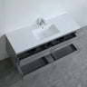Fremantle 1500mm Single Bowl Matte Grey Hampton Shaker Wall Hung Vanity front view with 4 soft-close drawers (single bowl) - RJ Bathroom