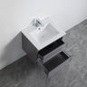 Fremantle 600mm Matte Grey Hampton Shaker Wall Hung Vanity front view with 2 soft-close drawers - RJ Bathroom