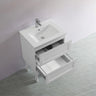 Fremantle 600mm Matte White Hampton Shaker Wall Hung Vanity front view with 2 soft-close drawers - RJ Bathroom