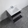 Fremantle 750mm Matte Grey Hampton Shaker Wall Hung Vanity front view with 2 soft-close drawers - RJ Bathroom