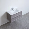 Fremantle 900mm Matte Grey Hampton Shaker Wall Hung Vanity installed in a modern bathroom - RJ Bathroom