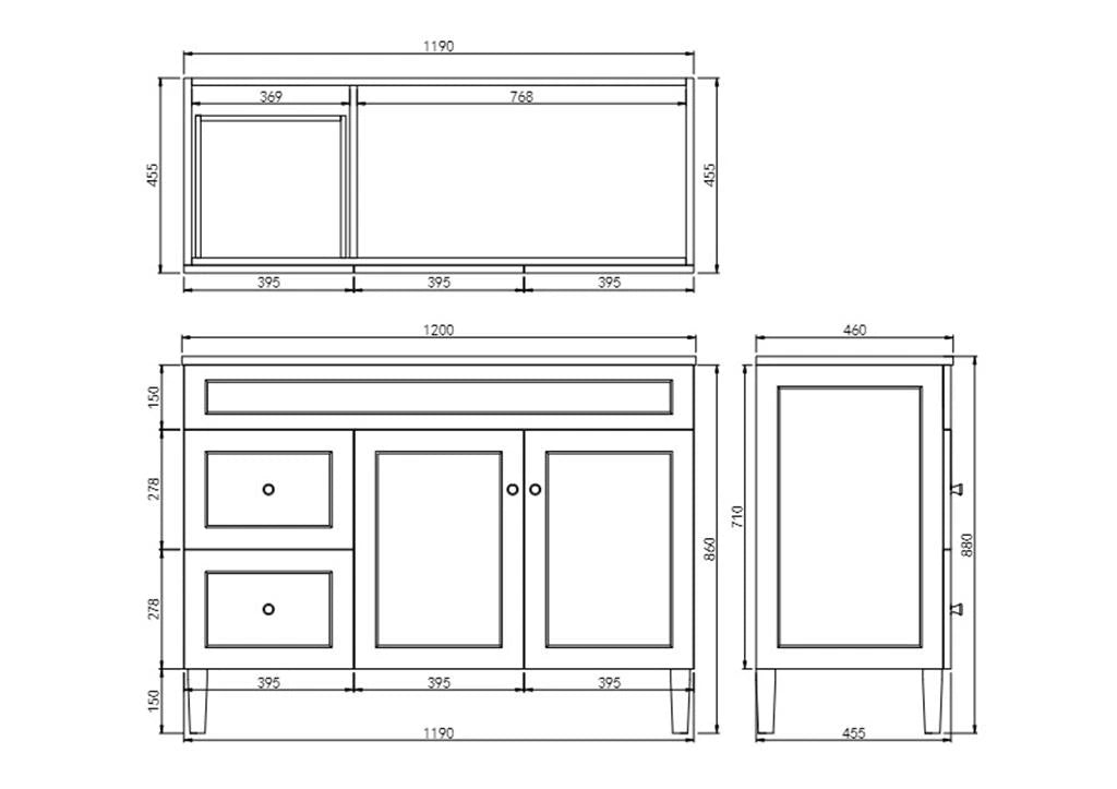 Harrington Hampton Shaker 1200mm Matte White PVC Waterproof Freestanding Bathroom Vanity - RJ Bathroom