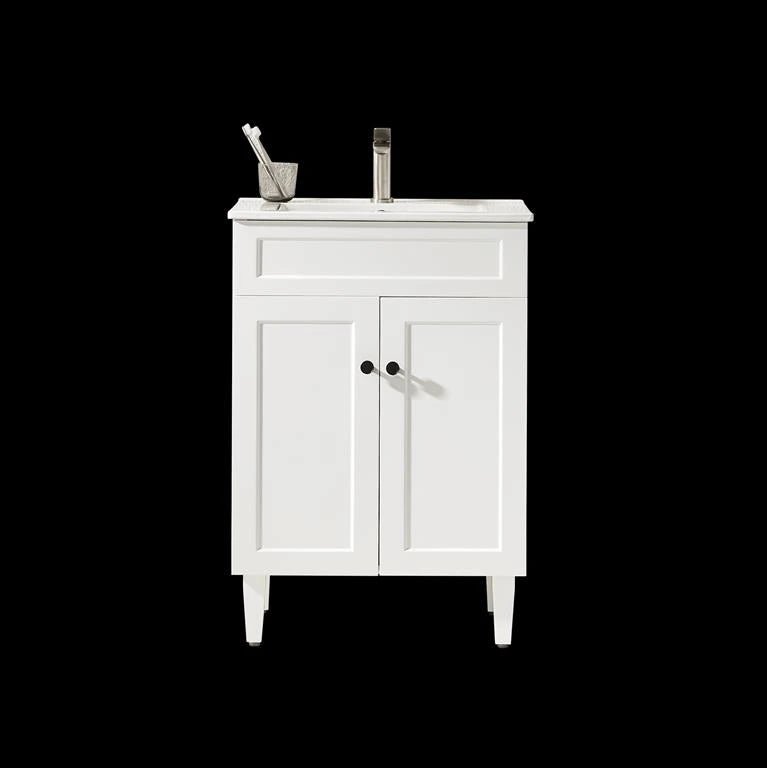 Harrington Hampton Shaker 600mm Matte White PVC Waterproof Freestanding Bathroom Vanity - RJ Bathroom