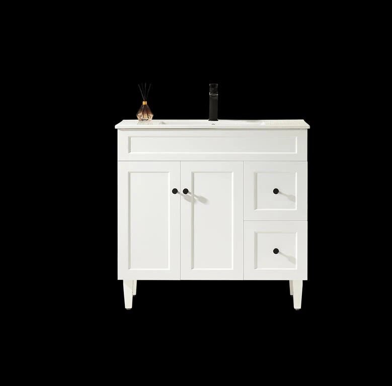Harrington Hampton Shaker 900mm Matte White PVC Waterproof Freestanding Bathroom Vanity - RJ Bathroom