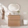Hera Timber Look Elegant Oak 900mm Two Drawer Freestanding Vanity - Ceramic or Stone Top Optional - RJ Bathroom