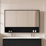 Hera Black Oak 1200mm Mirror Shaving Cabinet with Shelf - RJ Bathroom