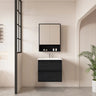 Hera Timber look Black Oak 600mm Wall Hung Vanity Carrara Top - RJ Bathroom