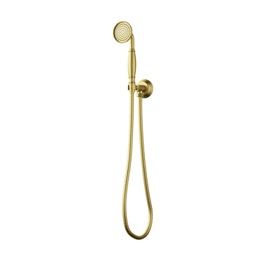 Ikon Clasico Hampton Brushed Gold Handheld Shower Head - Wall Outlet Bracket (HPA868-101-1BG)