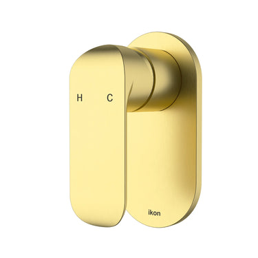 Ikon Kara Brushed Gold Shower Wall Mixer 133mm