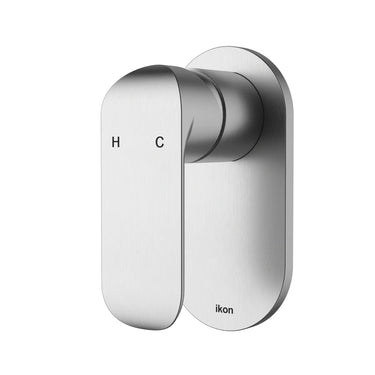 Ikon Kara Brushed Nickel Shower Wall Mixer 133mm