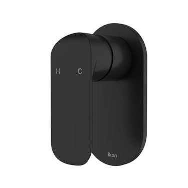 Ikon Kara Matte Black Shower Wall Mixer 133mm
