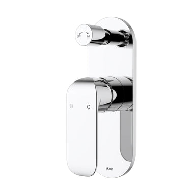 Ikon Kara Chrome Shower Wall Mixer with Diverter 204mm