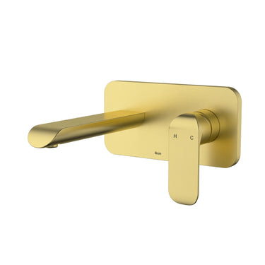 Ikon Kara Brushed Gold Wall Basin Mixer 178mm