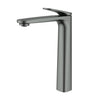Ikon Sulu II high rise basin mixer tap in gun metal on a white background, model HYB168-202GM