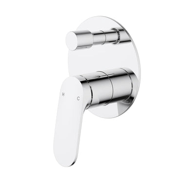 Ikon Sulu II Chrome bath and shower mixer with diverter round plate trim kit