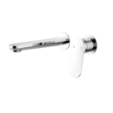 Ikon Sulu II Chrome Wall Basin Mixer Trim Kit with separate cover plates