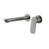 Ikon Sulu II Gun Metal Wall Basin Mixer Trim Kit with separate cover plates