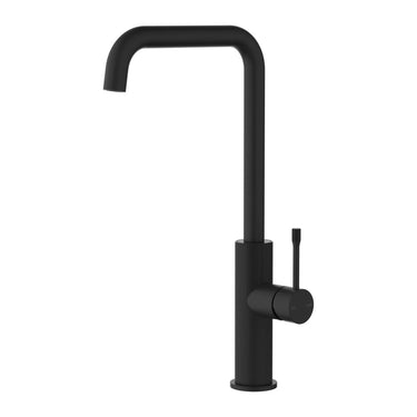 Ikon Linie Fluted Matte Black Kitchen Sink Mixer