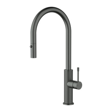 Ikon Linie Fluted Gun Metal Pull-Out Sink Mixer
