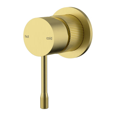 Ikon Linie Fluted Brushed Gold Shower Mixer