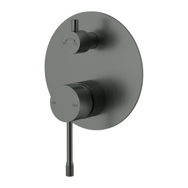 Ikon Linie Fluted Gun Metal Bath & Shower Mixer with Diverter